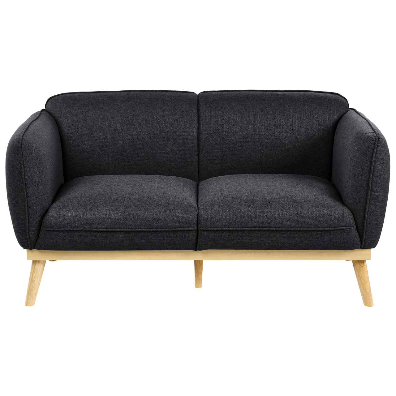 Sofá de 2 lugares BELIANI Ljung de Tecido Preto 160x82