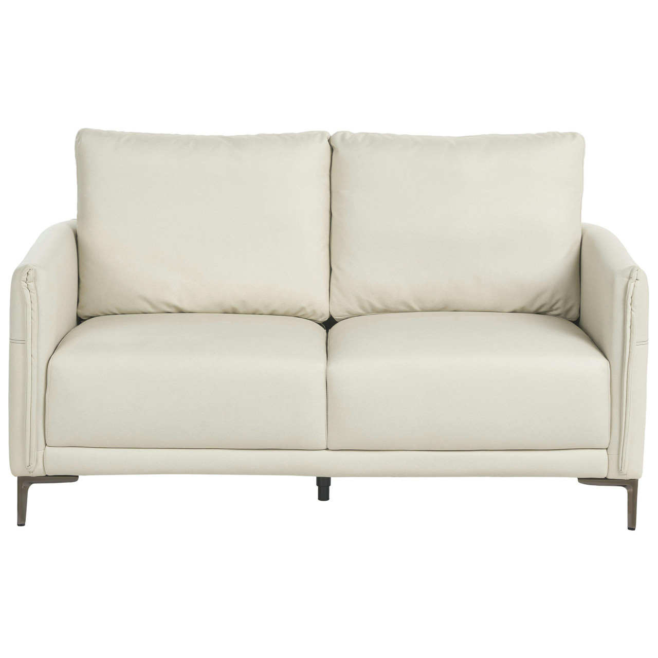 Sofá de 2 lugares BELIANI Cilens de Tecido Creme 152x83x93