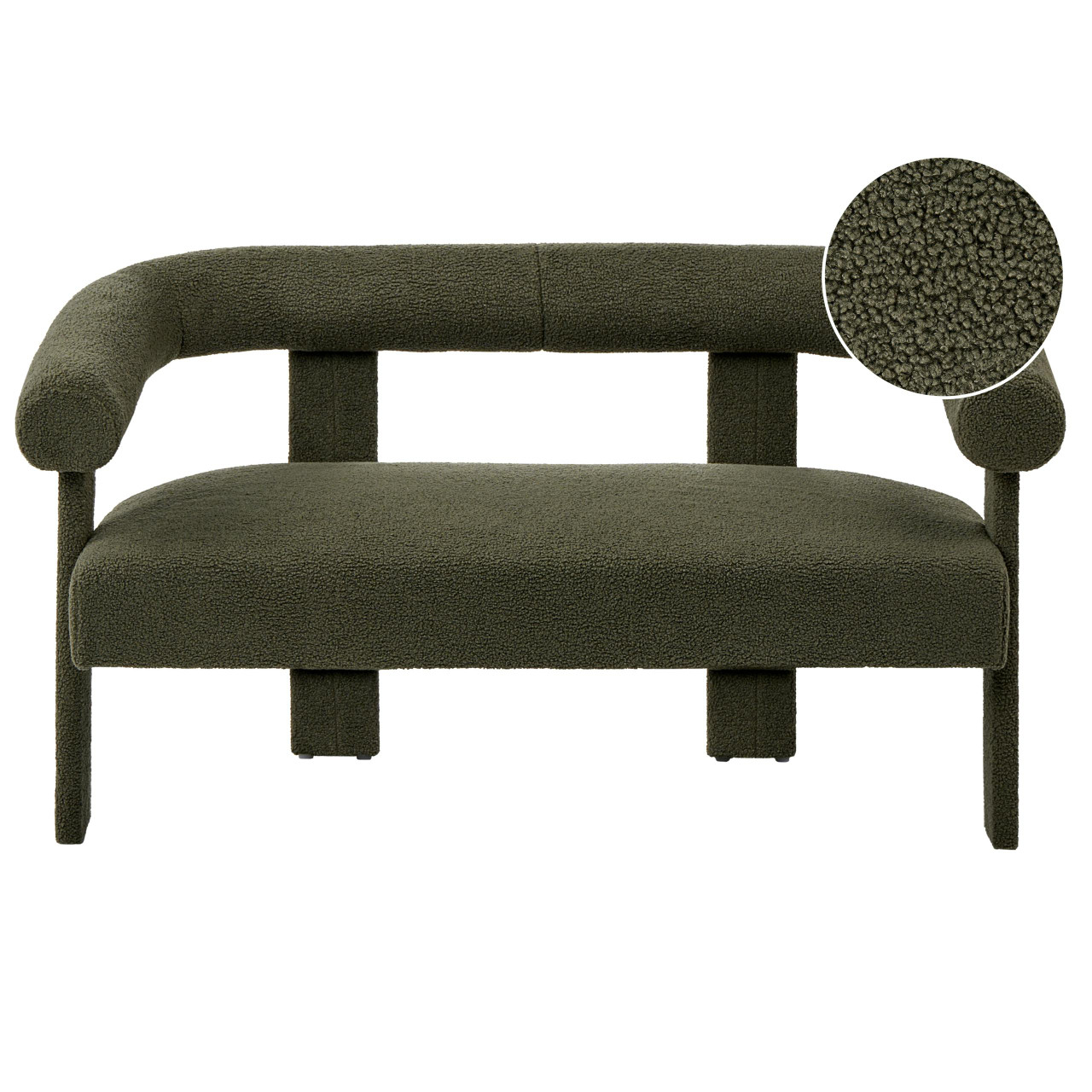 Sofá de 2 lugares BELIANI Ilbro de Bouclé Verde 138x68x76