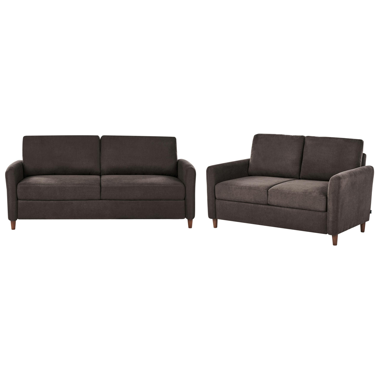 Conjunto de sala de estar de estilo moderno BELIANI Mare de Tecido Castanho 184x77x88