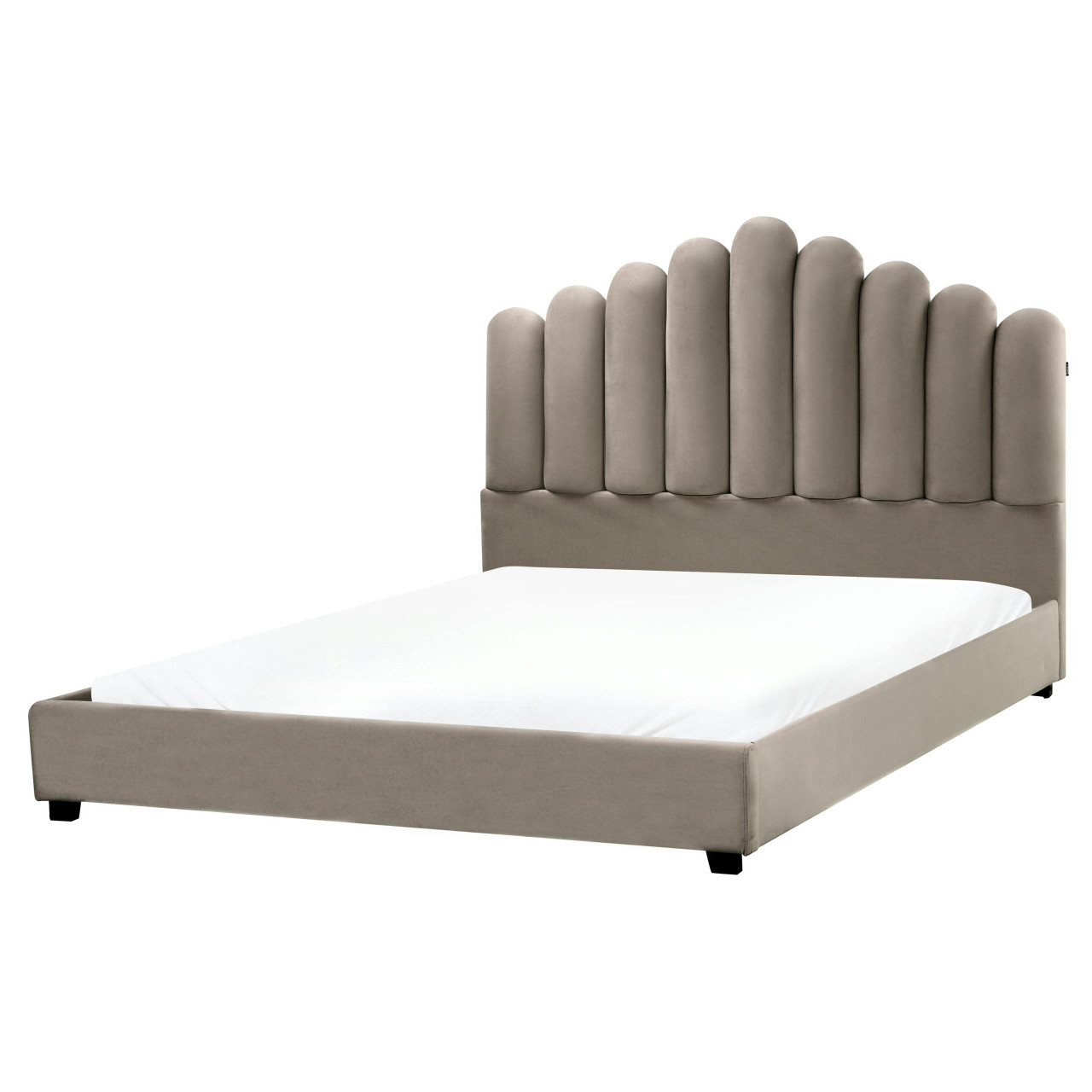 Cama de água Veludo VINCENNES 160 x 200 cm Taupe
