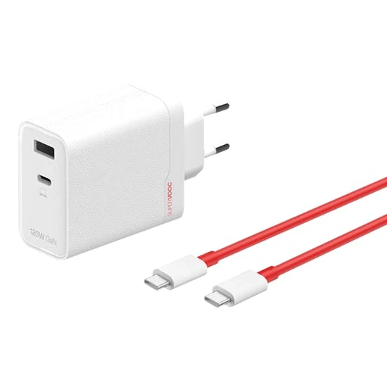 OnePlus SuperVOOC USB-C + USB-A Carregador Rápido 120W Branco