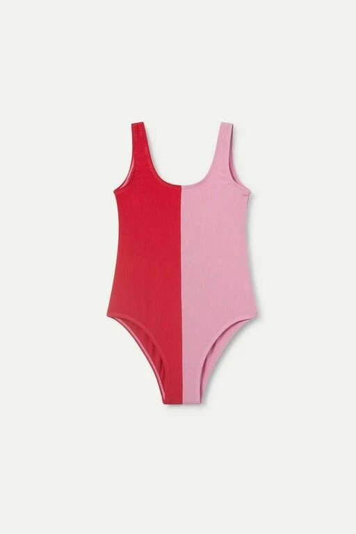 Compañia Fantástica Mini Fato de Banho Bicolor Rosa e Vermelho - 10-11 Anos