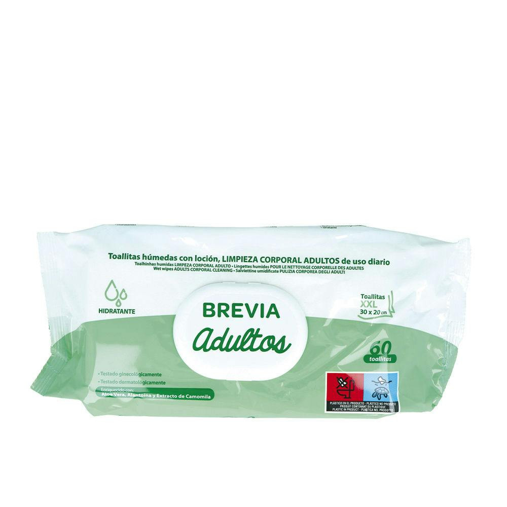 Toalhitas húmidas para adultos Brevia 60 unidades