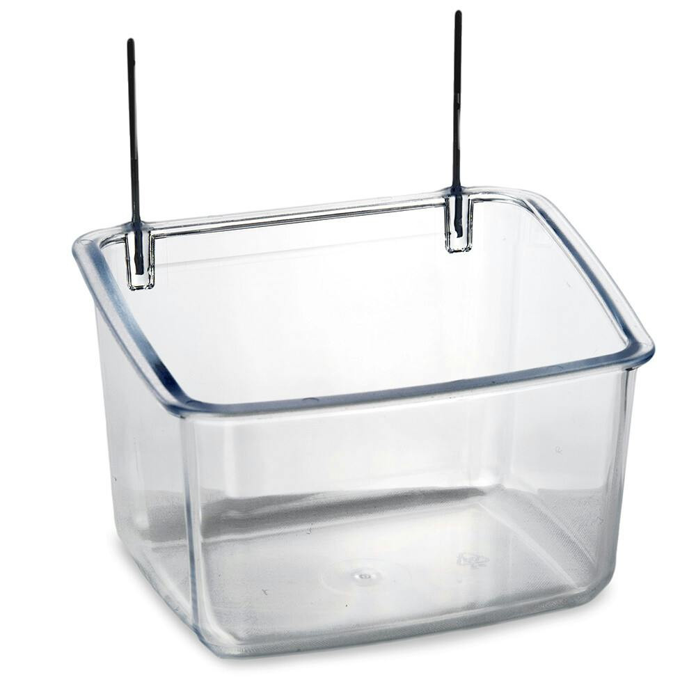 Comedouro Cristal C/ Ganchos P/ Papagaio (Emb. C/ 6) - EXA3106