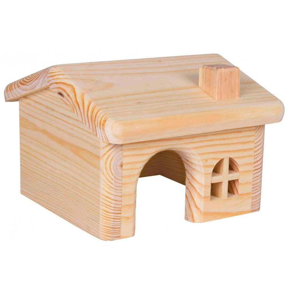 Casa Em Madeira De Pinho P/ Ratos E Hamsters 15X11X15 Cm - TX61251