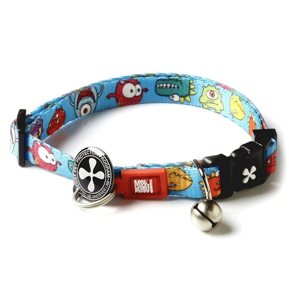 Max & Molly - Coleira C/ Id Tag Little Monsters P/ Gato - MM183021