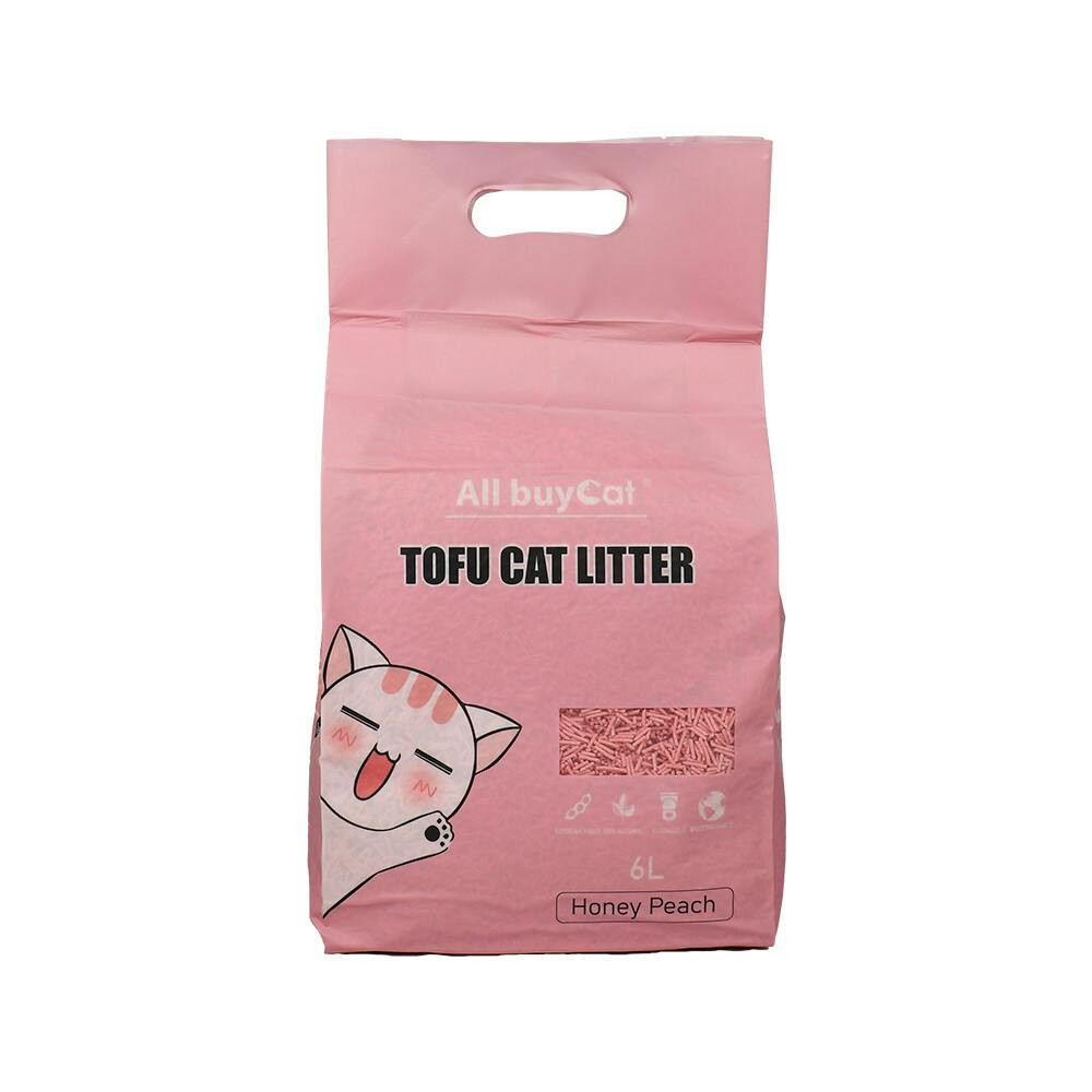 Areia aglomerante de tofu pêssego e mel para gatos 6 L