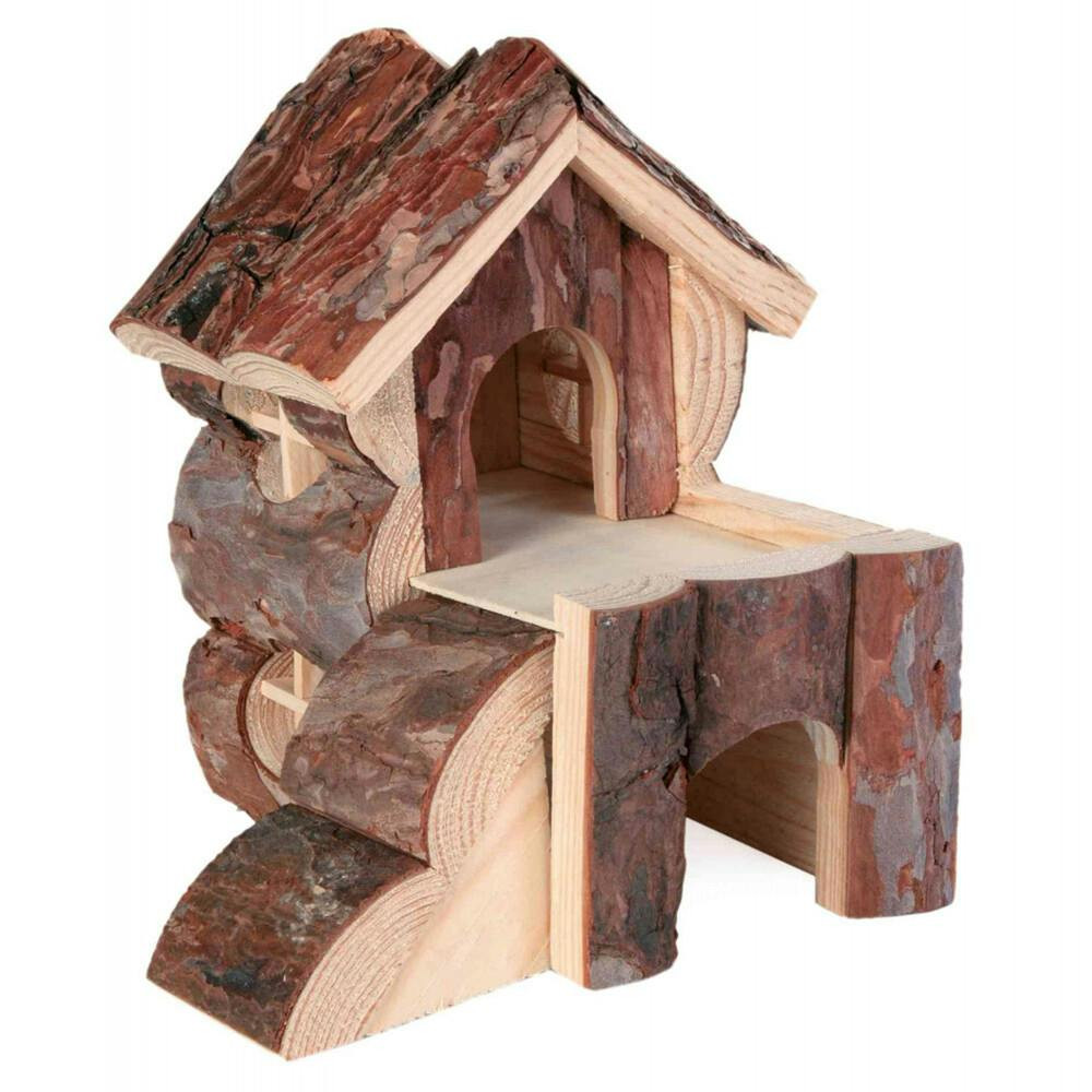 Casa Bjork Em Madeira Natural C/ Rampa P/ Hamsters - TX6176