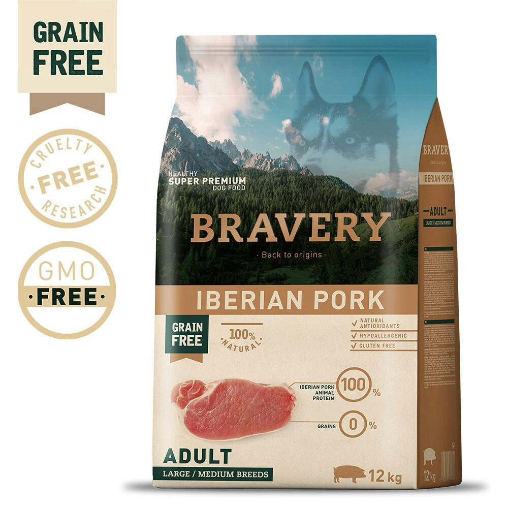 Bravery Iberian Pork Adult Med/Large 12 Kg - BV10512