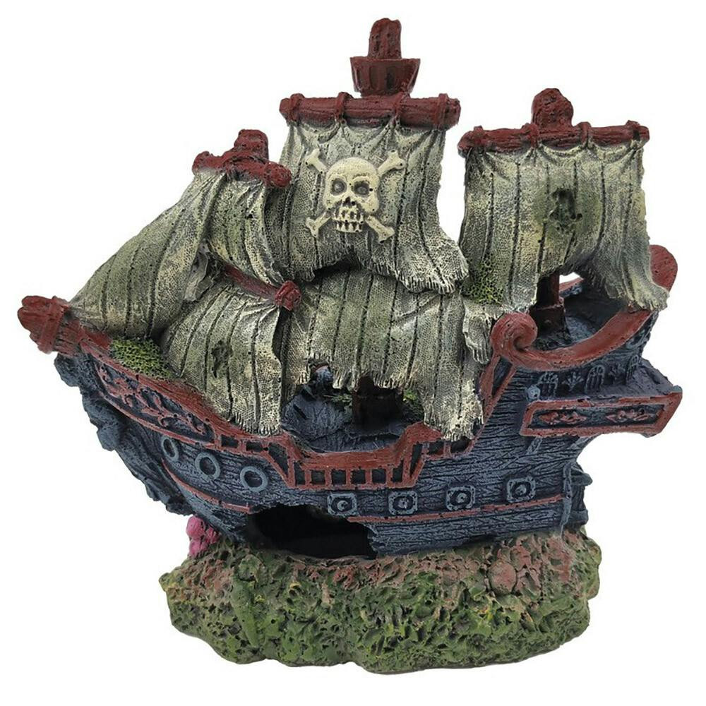 Decoração para aquário Caravela pirata naufragada 15 cm - EXP5417