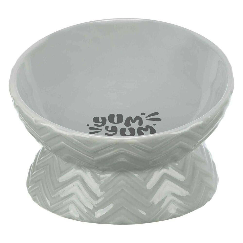 Gamela Elevada Em Ceramica P/ Caes 0,35 Lt/Ø 17 Cm (Cinza) - TX24809