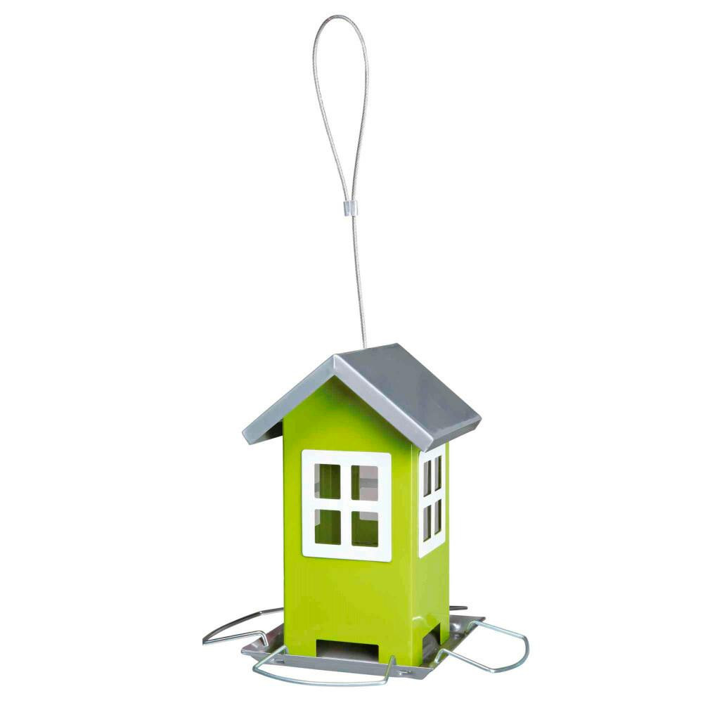 Comedouro Em Metal P/ Suspender 19X20X19 Cm (Verde/Prata) - TX55631