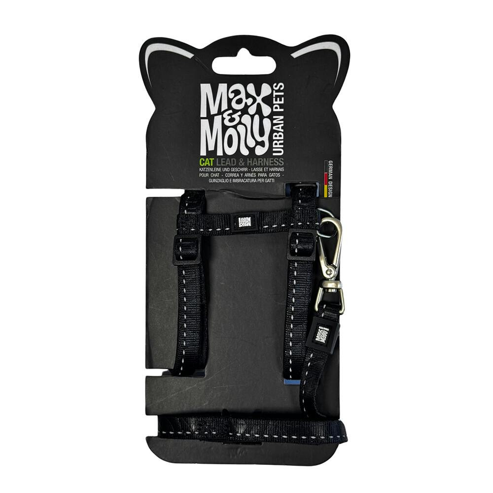 Max & Molly - Conj. Peitoral+Trela Matrix 2.0 Black P/Gato - MM301053
