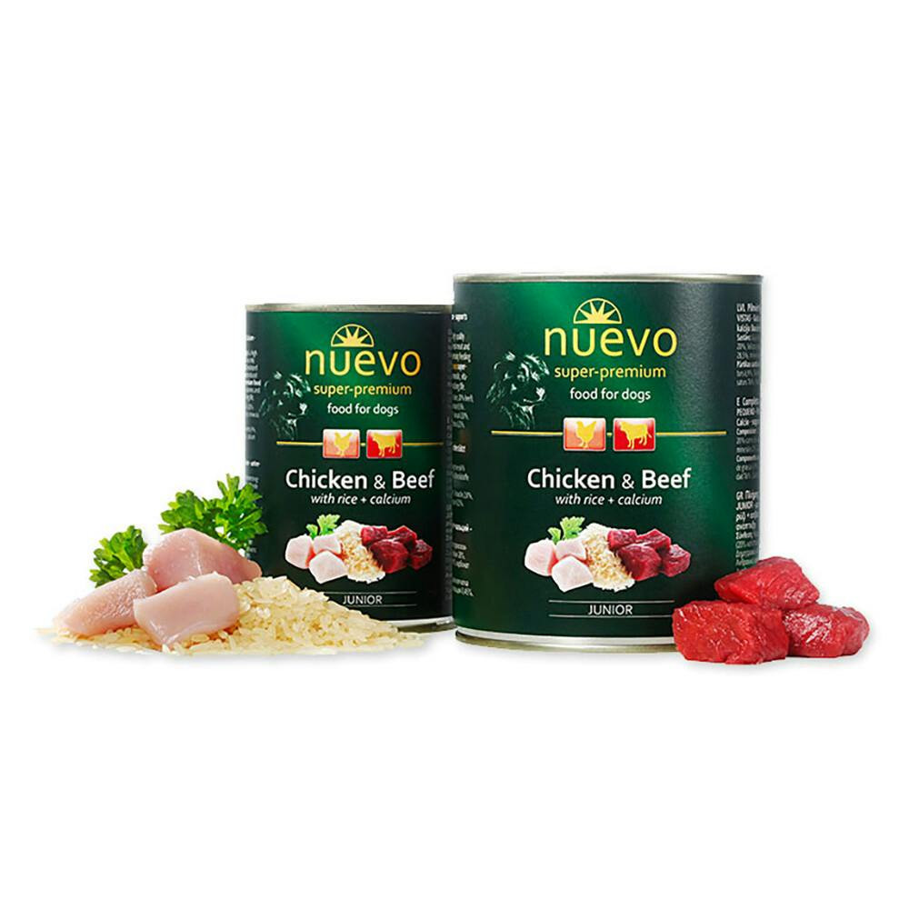 Comida húmida para cachorros Junior frango e vaca 400 g lata multipack 6