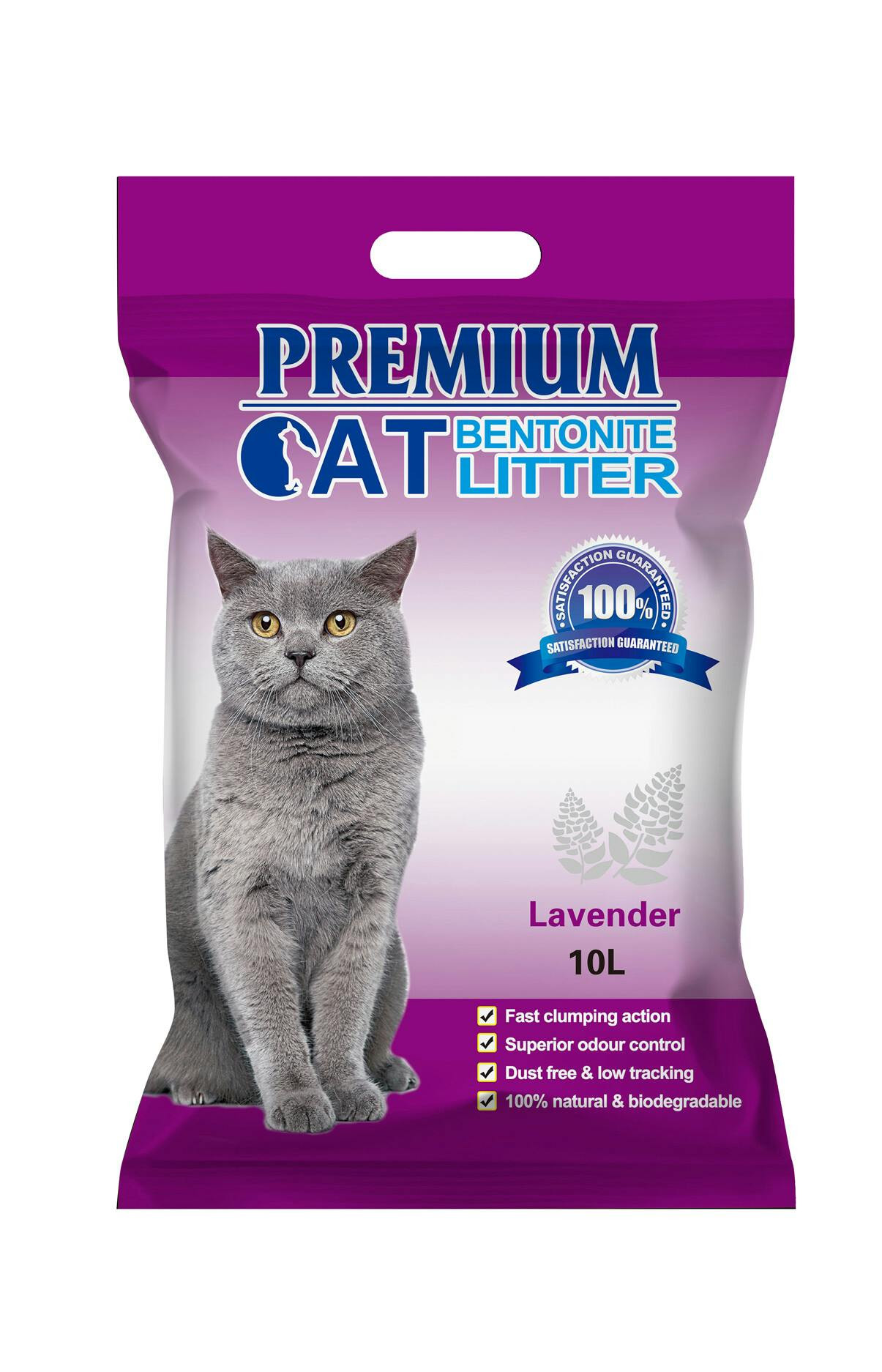 Areia aglomerante de bentonite com fragrância de lavanda 10 L