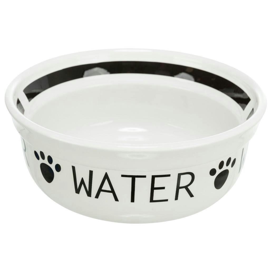 Gamela Em Ceramica Water 0,25 Lt / Ø13 Cm (Branco/Preto) - TX24485
