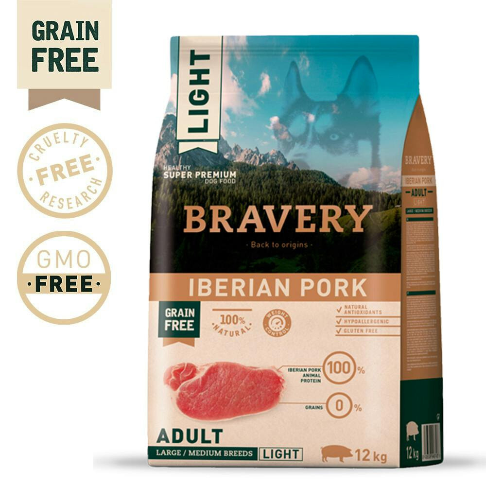Bravery Ib. Pork Adult Med/Large (Light) 12 Kg - BV10612