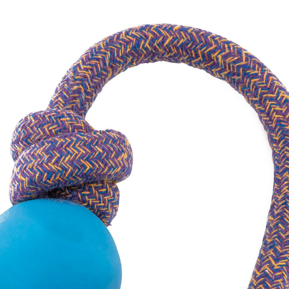 Rope Ball S para cão - bola de borracha com corda de algodão
