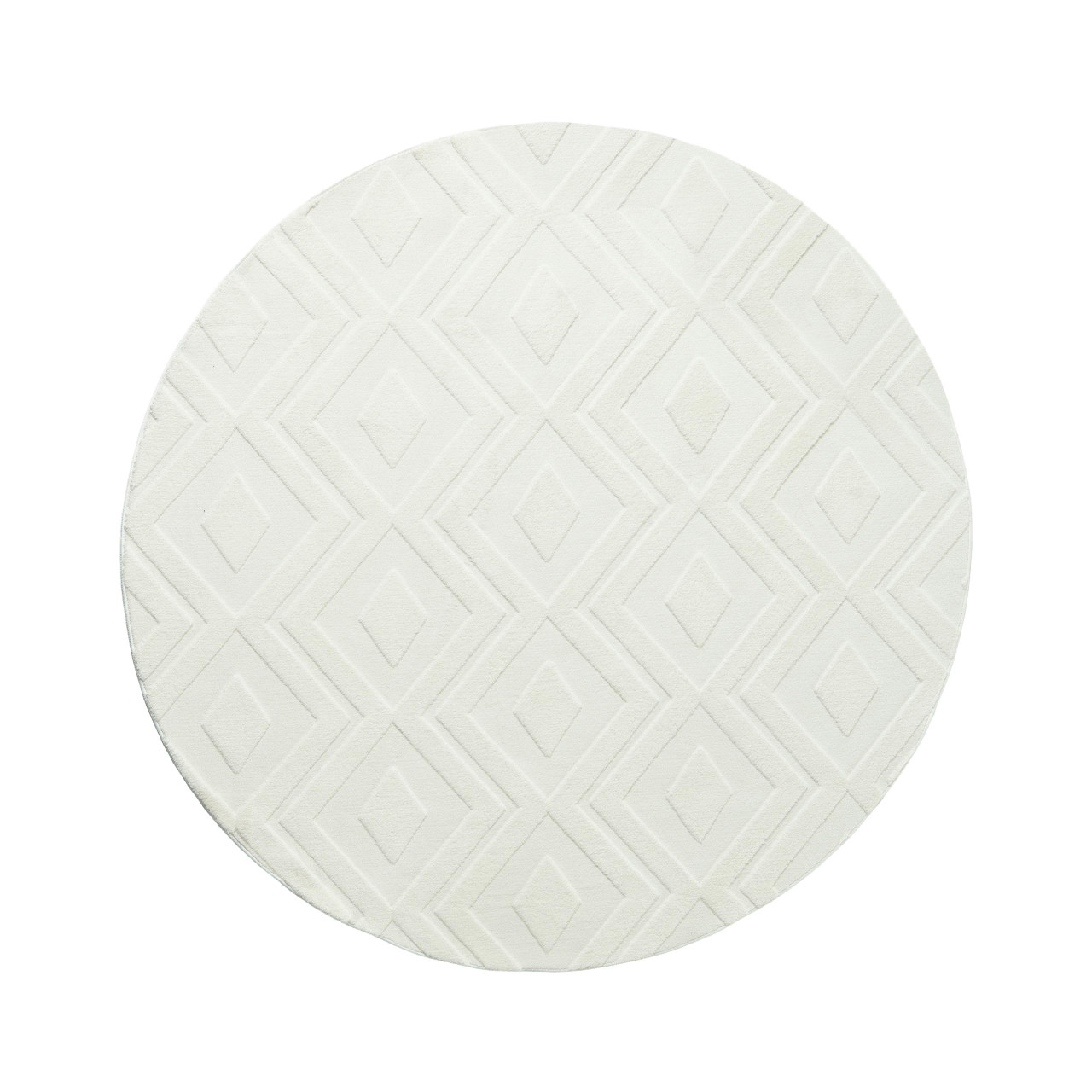 Tapete jacquard redondo com padrão abstracto BELIANI Kevirel de Jacquard Branco 160x160