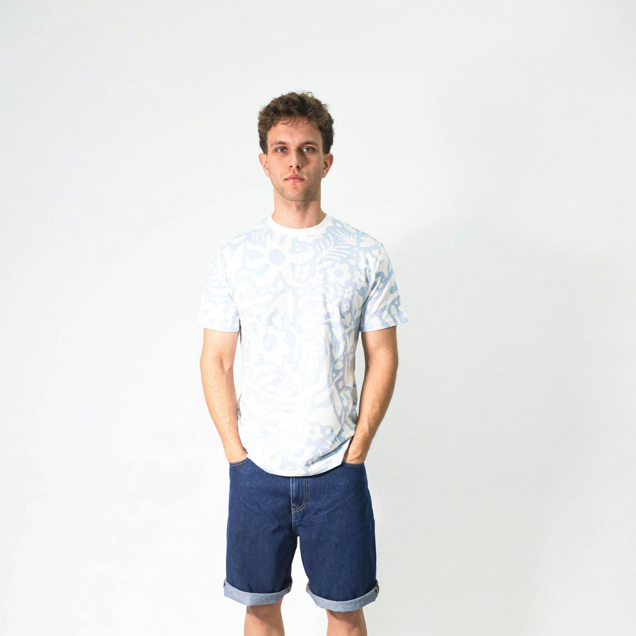 T-shirt Stockholm algodão azul