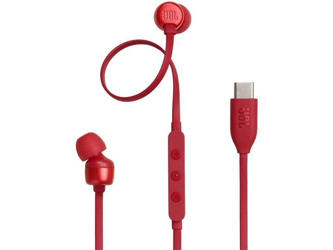 JBL TUNE 310C wired- In-Ear Type C Earphones Red JBLT310CRED