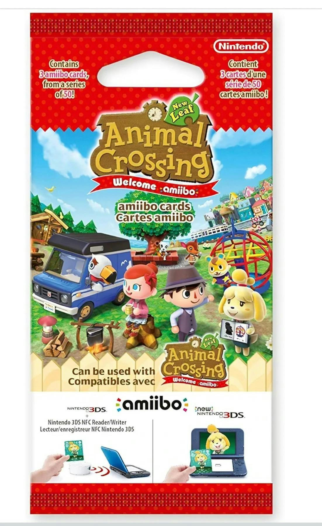 Pack 3 cartas amiibo Animal Crossing New Leaf