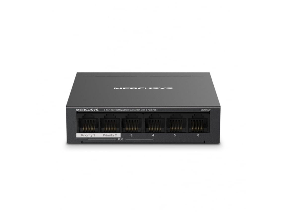 Switch Mercusys Ms106Lp 6 Portas 10/100Mbps e 4 Portas Poe+