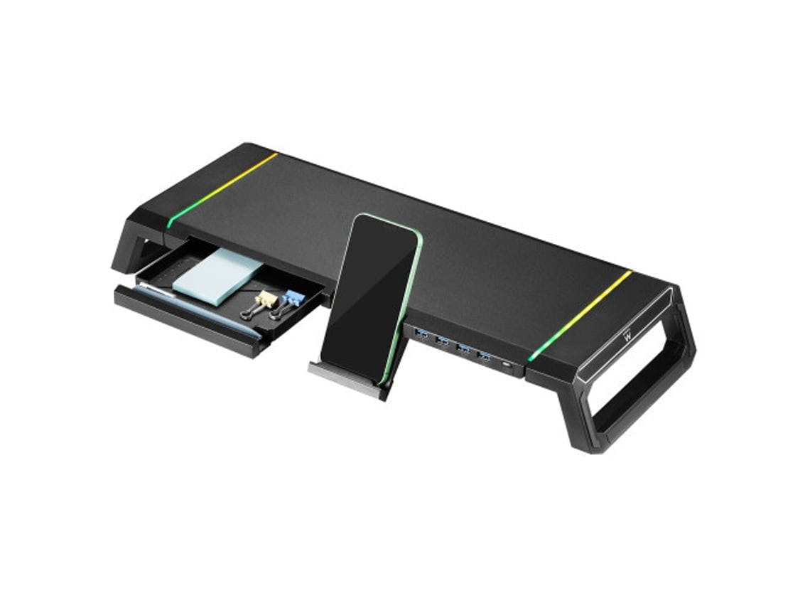 Mesa com suporte para monitor preto EWENT Ew1268