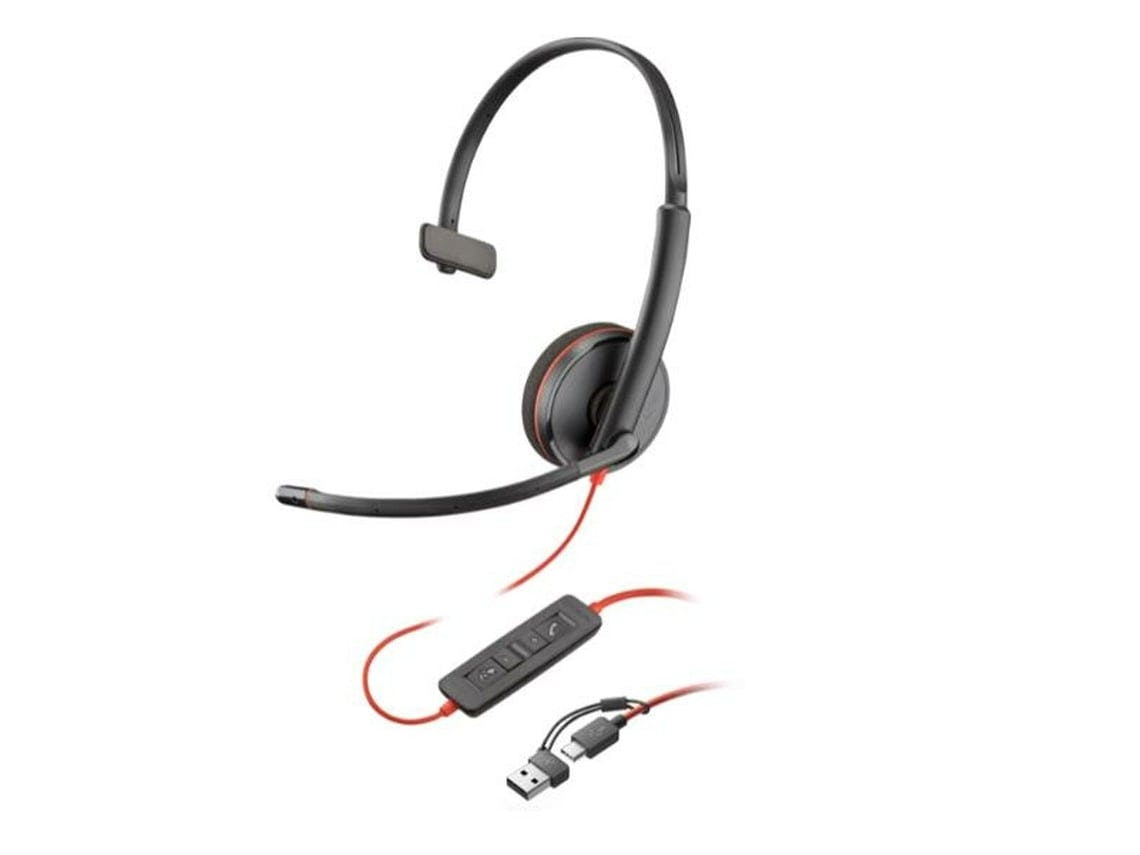 Auricular com Microfone HP Blackwire 3210 Preto Usb-C