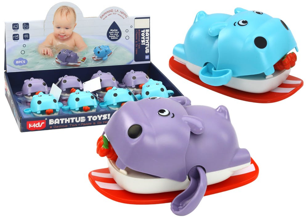 Brinquedo de banho hipopótamo flutuante de corda com prancha