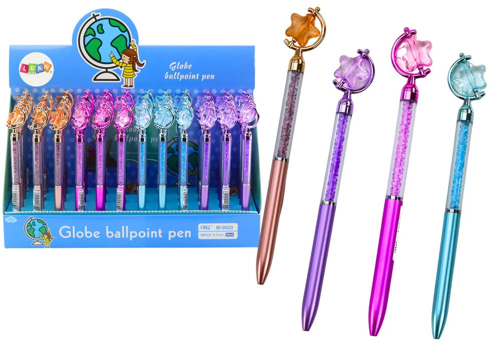 Caneta estrela com diamantes tinta azul 0,7mm mix (1 unidade, sortido)