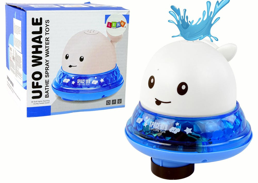 Brinquedo de banho baleia com suporte branco