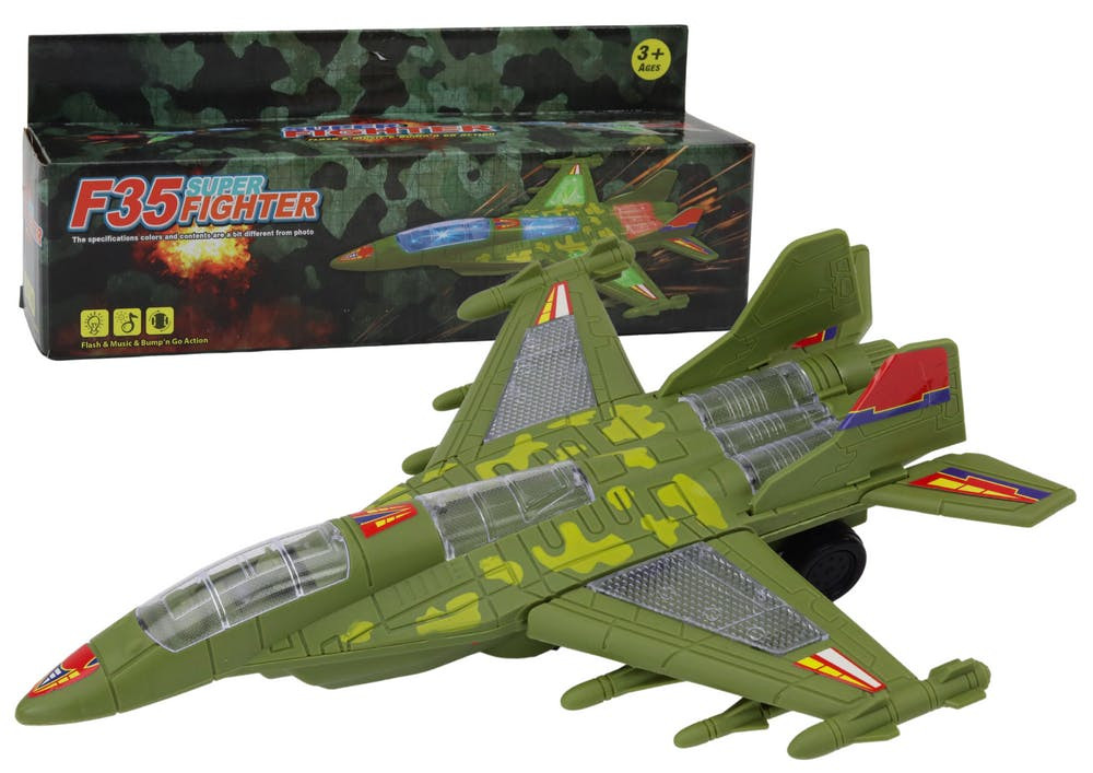 Caça militar F35 com luz e som verde