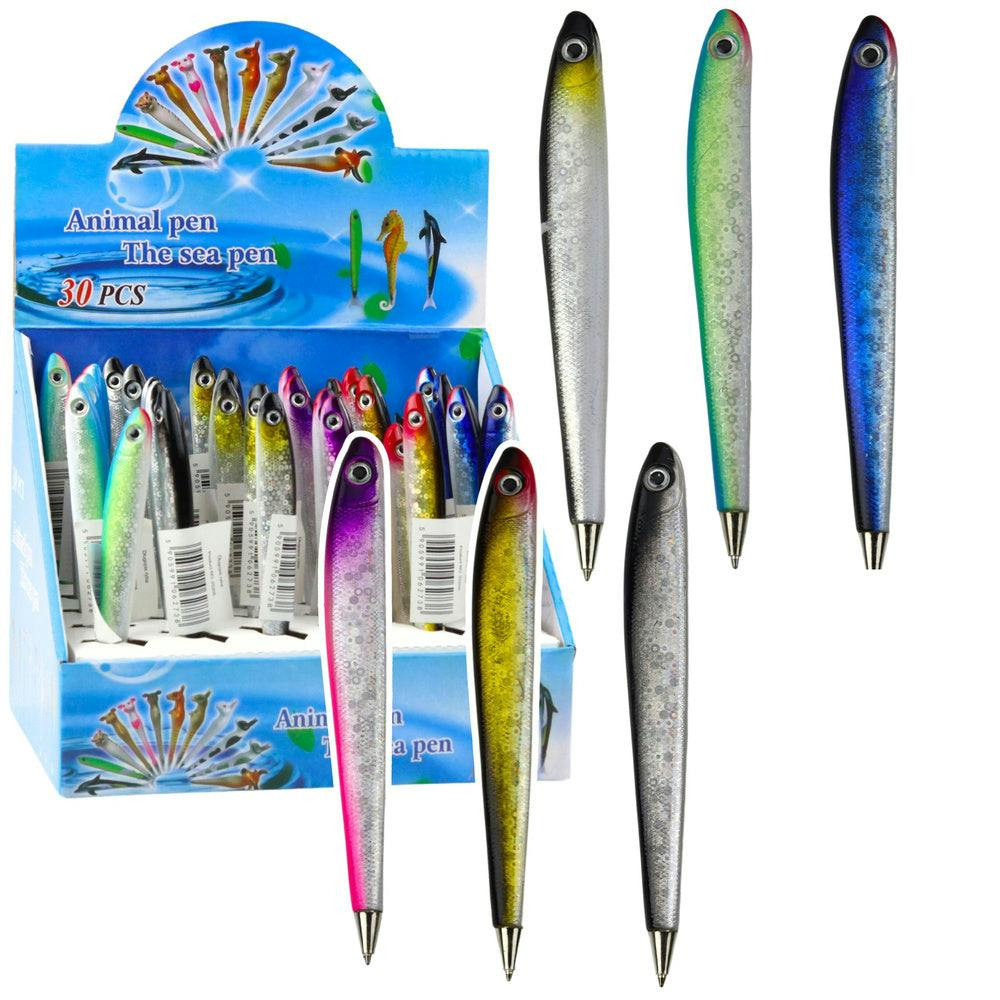 Caneta Esferográfica Peixe Brilho Azul 12.5cm (1 unidade, sortido)