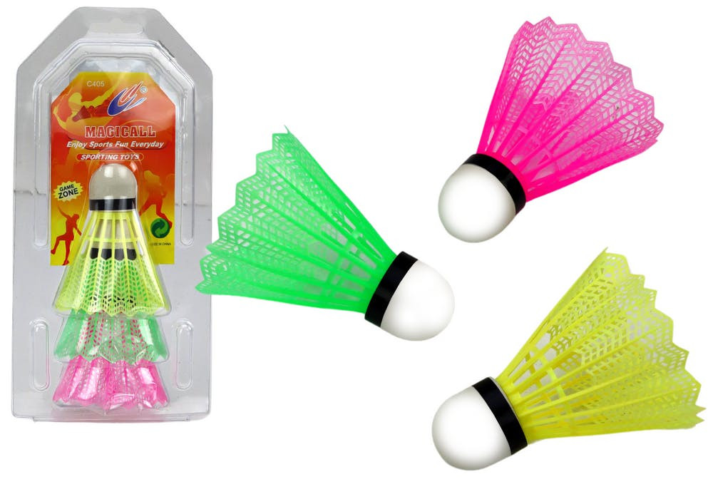 Conjunto 3 volantes badminton clássico colorido
