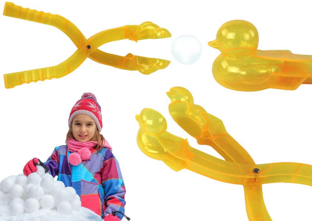 Brinquedo fazer bolas de neve pato amarelo