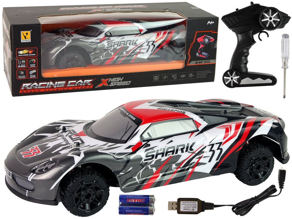 Carro desportivo RC 1:8 cinza branco