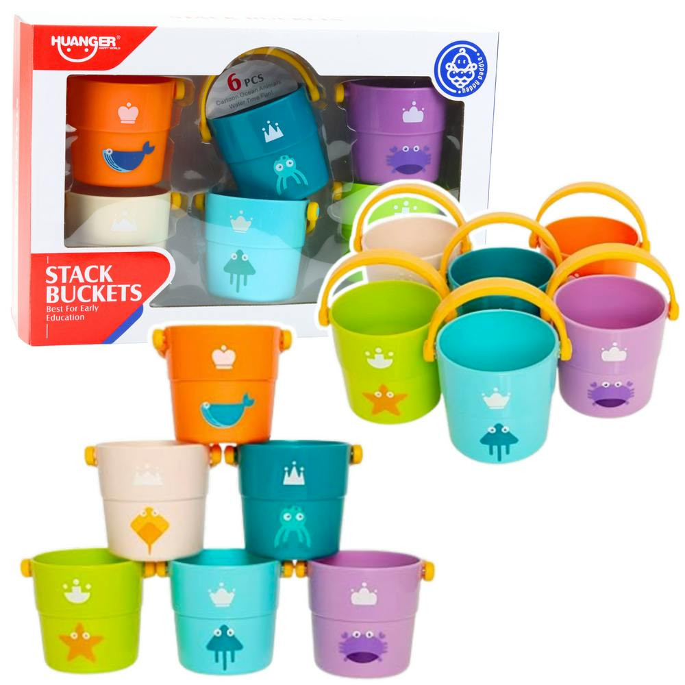 Conjunto de Baldes de Banho com Furos 6 Peças