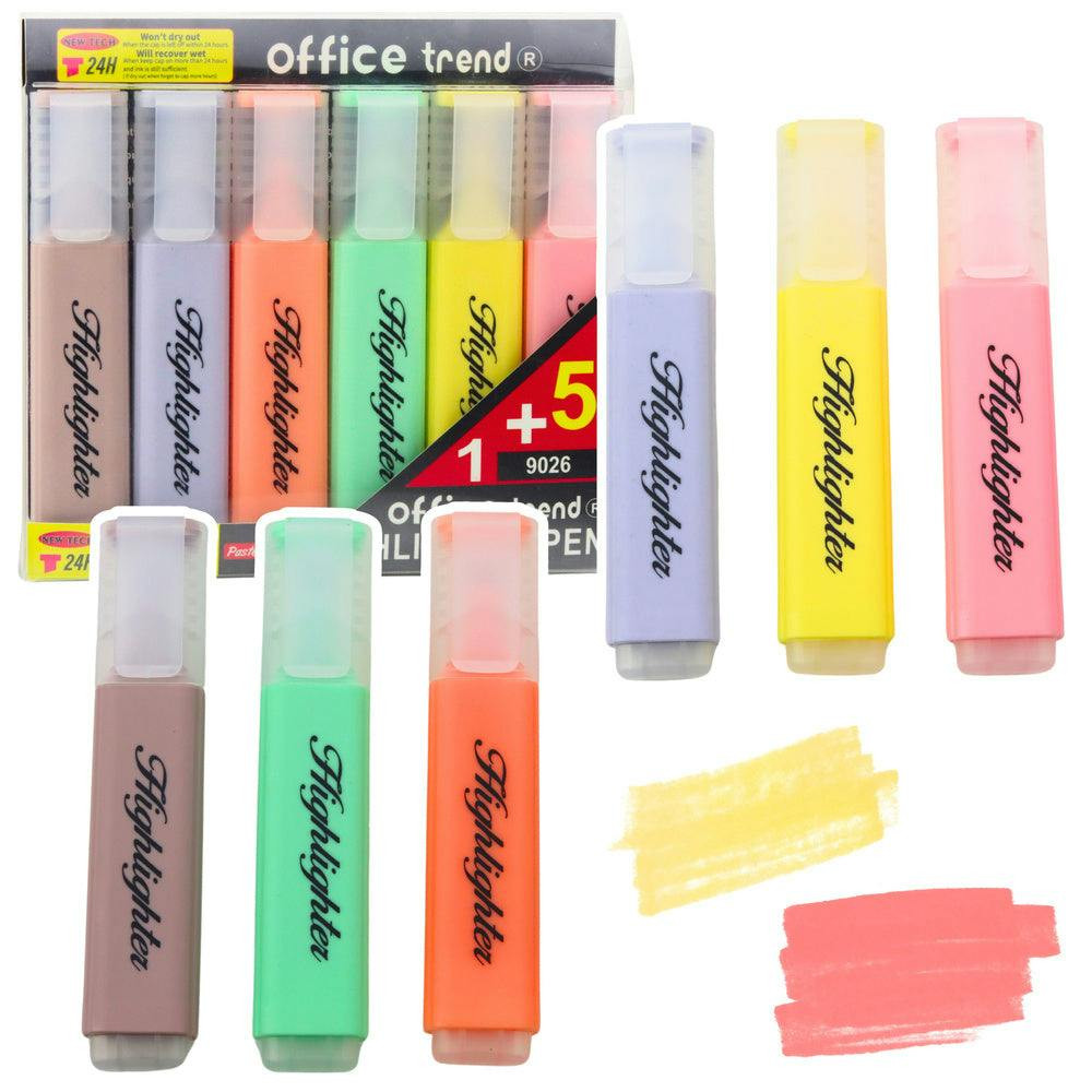 Conjunto de marcadores pastel 6 un.