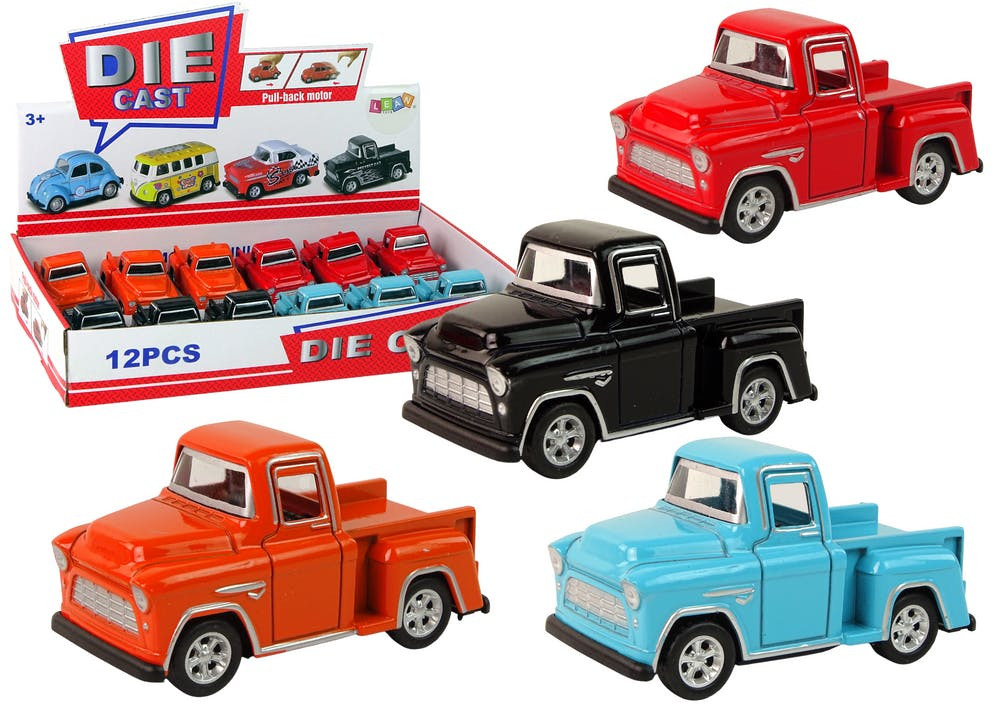 Carrinha pick-up de fricção com mola, 4 cores (1 unidade, sortido)