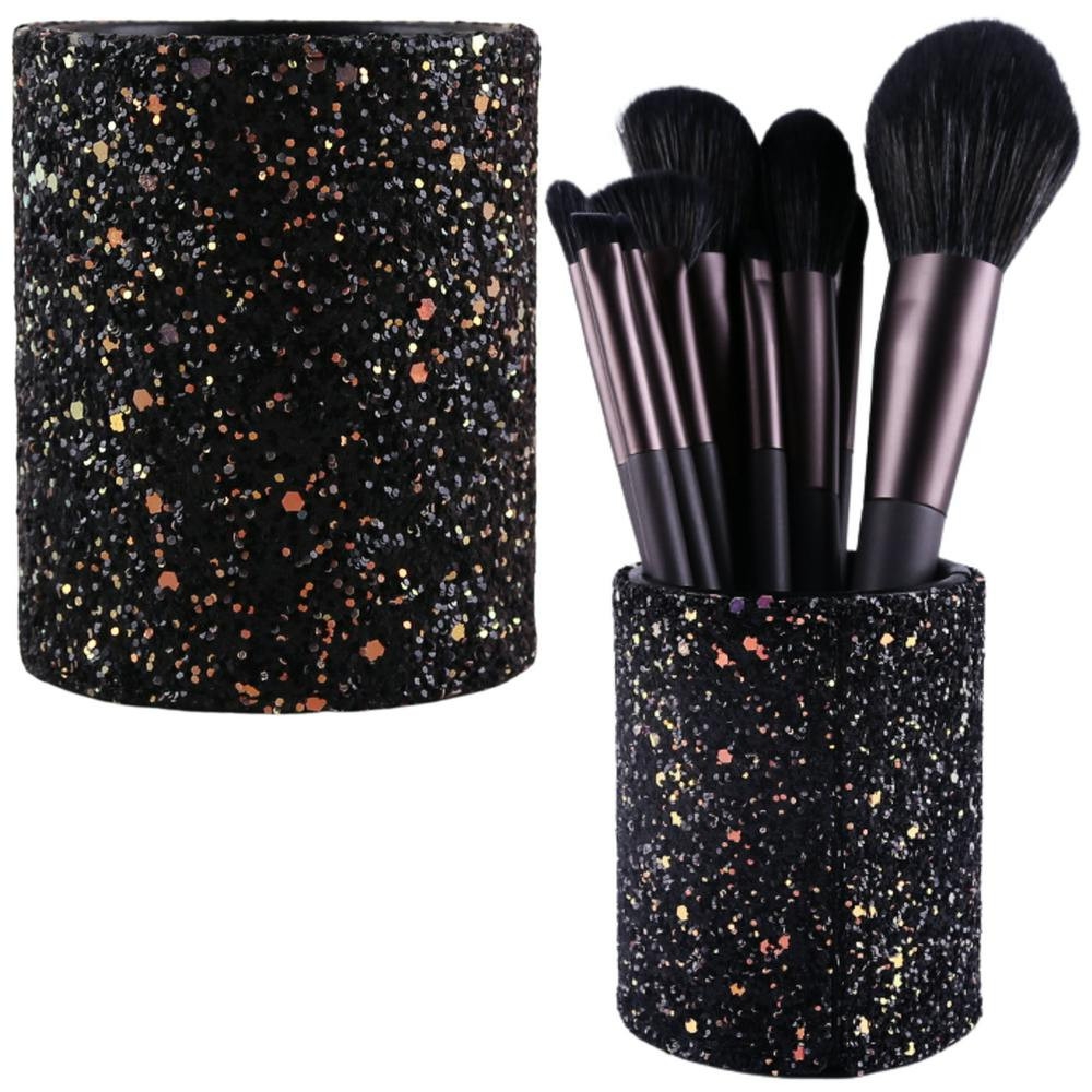 Copo Organizador Pincéis Glitter Preto