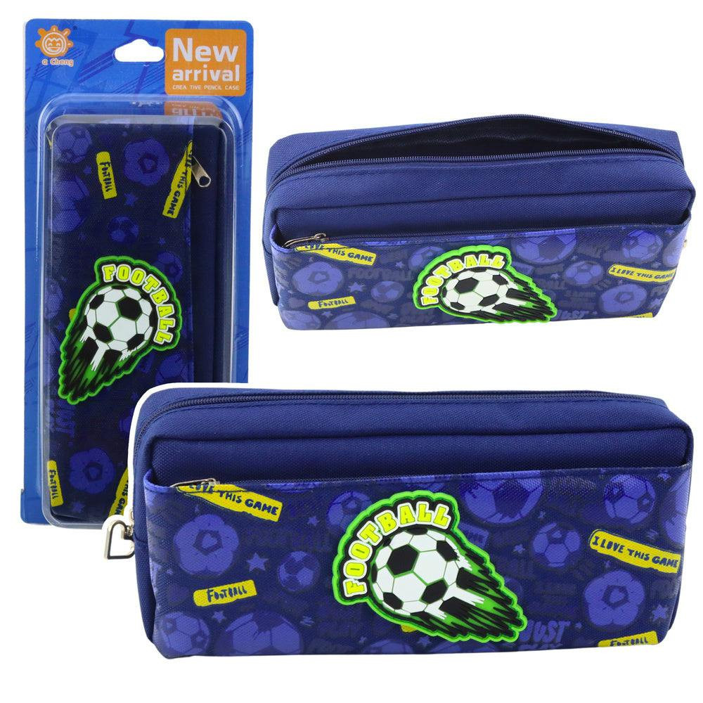 Estojo Escolar Futebol Azul Marinho