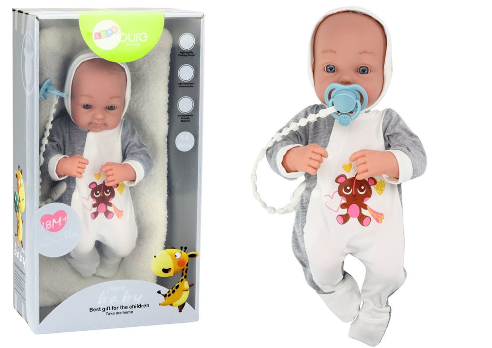 Boneca bebé com body e manta acessórios 35 cm