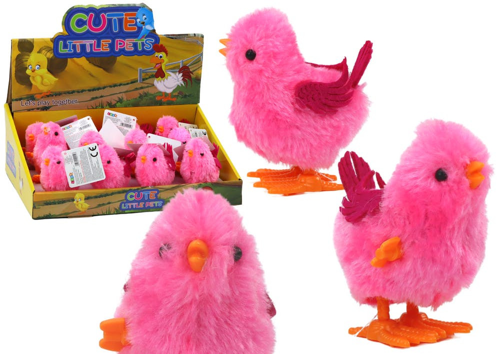 Galinha saltitante brinquedo de corda rosa (1 unidade)