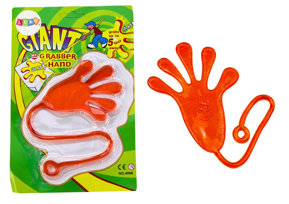 Mão Pegajosa Elástica com Slime Laranja