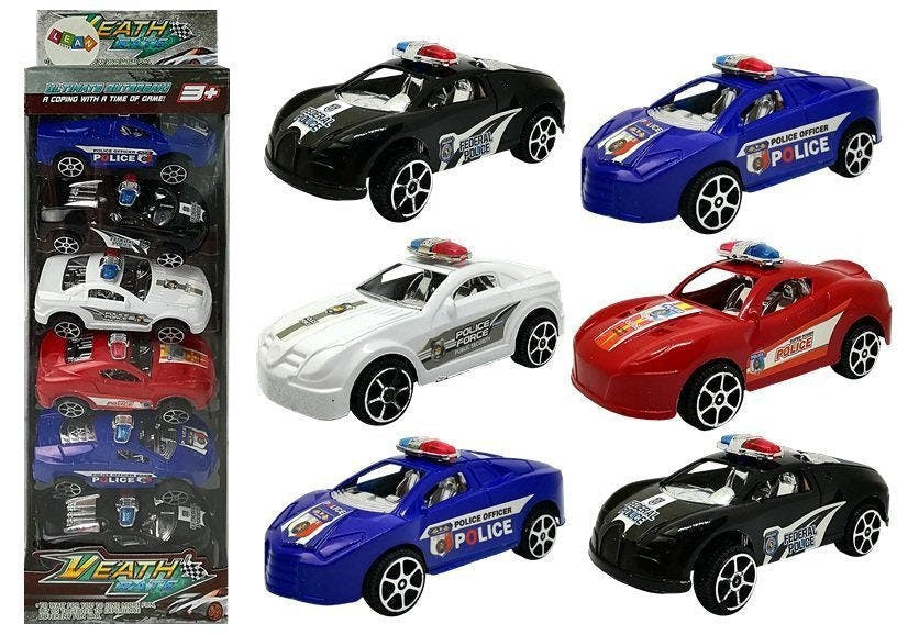 Conjunto veículos polícia guarda motorizados 6 peças (1 unidade, sortido)
