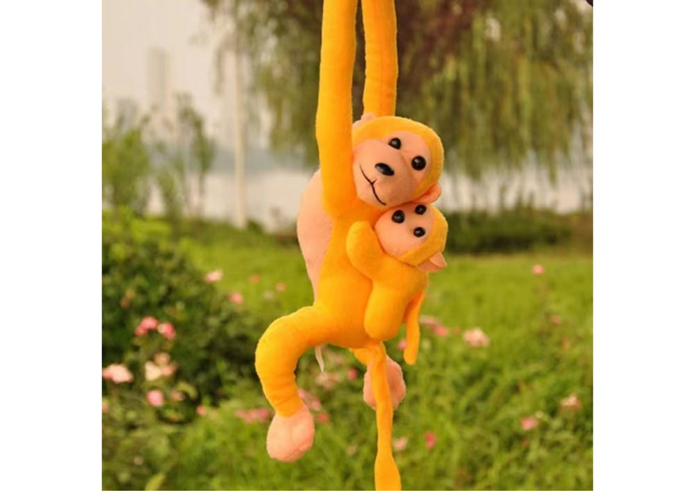 Macaco Peluche com Bebé Amarelo 90cm