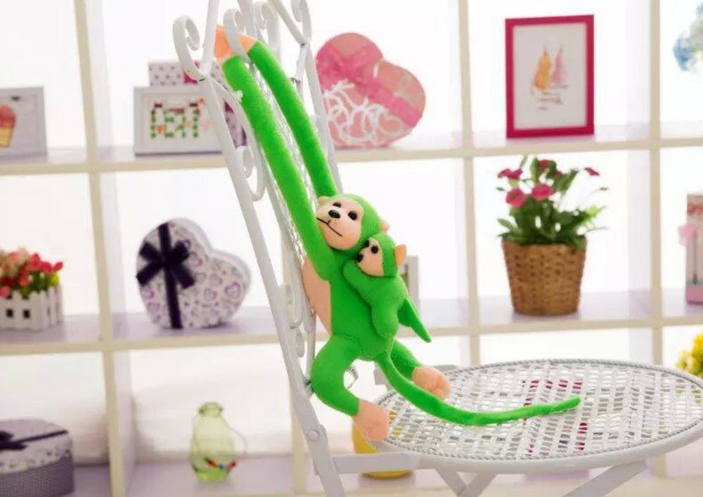 Macaco Peluche com Bebé Verde 70cm