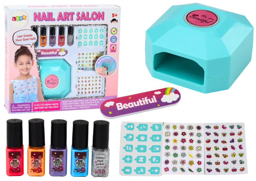Conjunto manicure vernizes autocolantes secador